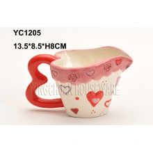 Café peint à la main Mug en forme de coeur pour la Saint-Valentin